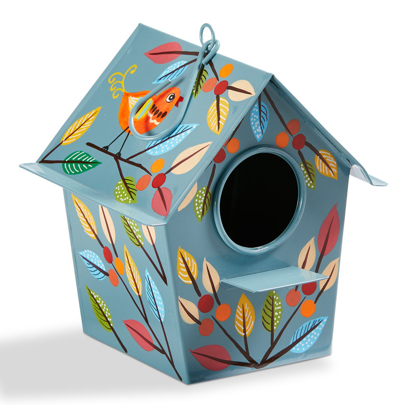 August Grove® Hand Painted Leaves Bird House | Wayfair